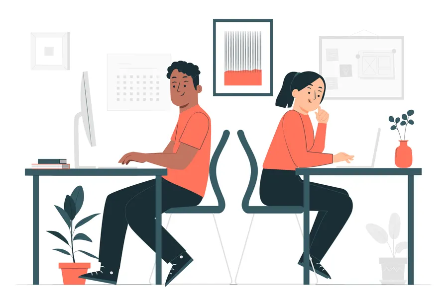 Pessoas trabalhando em coworking